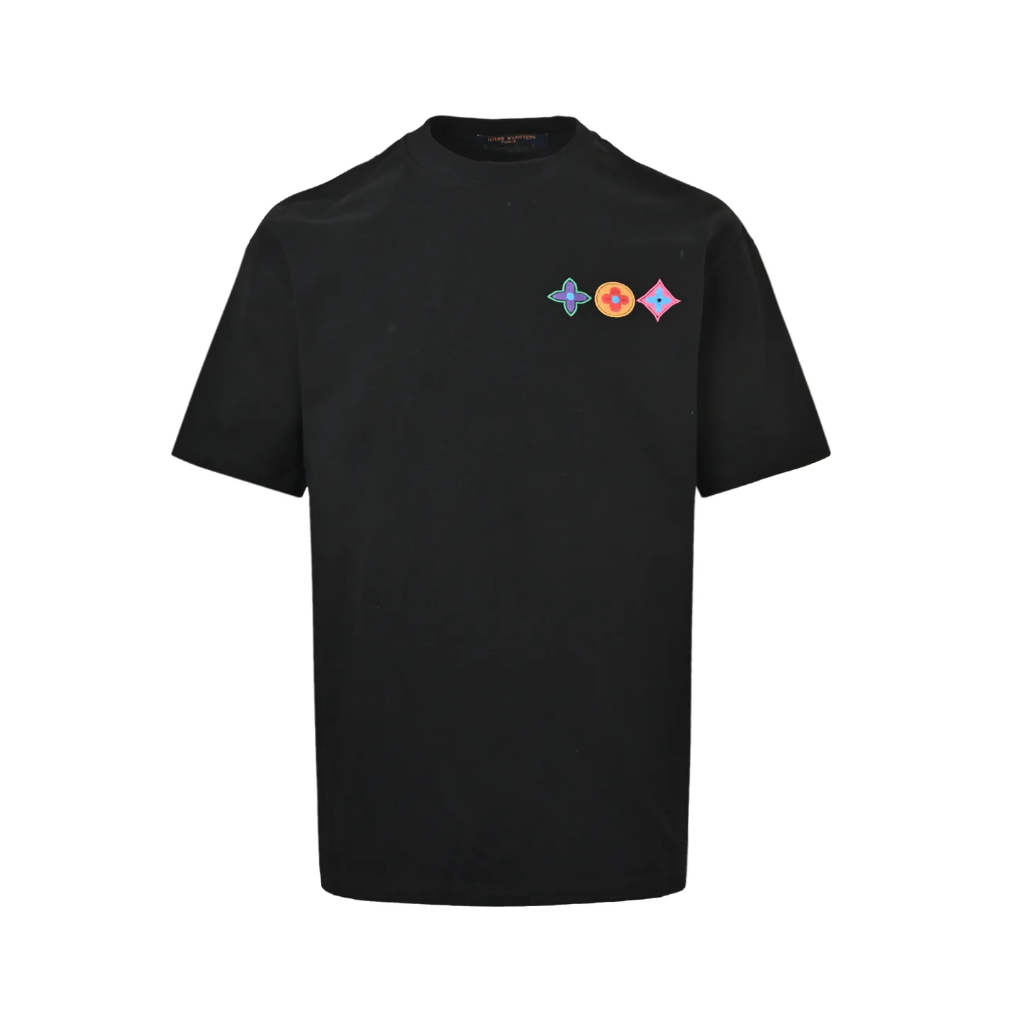 Louis Vuitton/Louis Vuitton colorful three-flower embroidered short sleeves